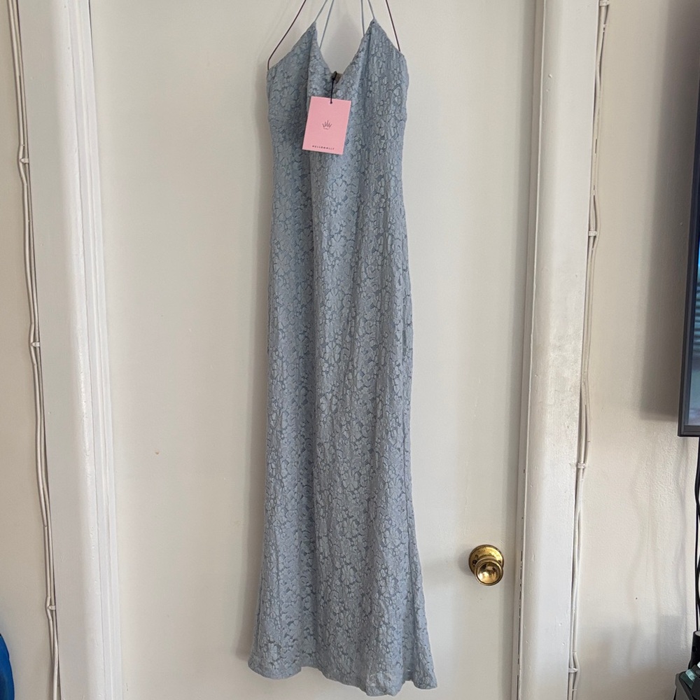 ❤️NWT Hello Molly Light Blue Lace Maxi Dress Size M 6
